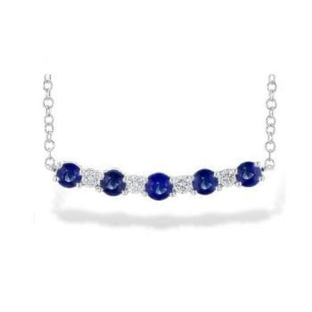 Diamond and Sapphire Bar Necklace